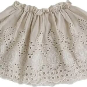 Lot of 2: new eyelet broadcloth skirts baby girl 0-18 months